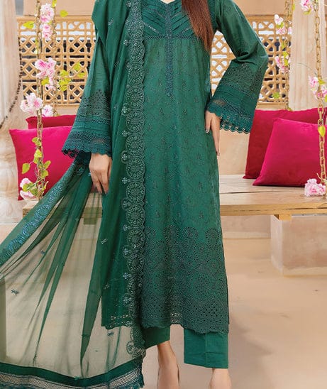 Unstitched White Printed Lawn 3 Piece