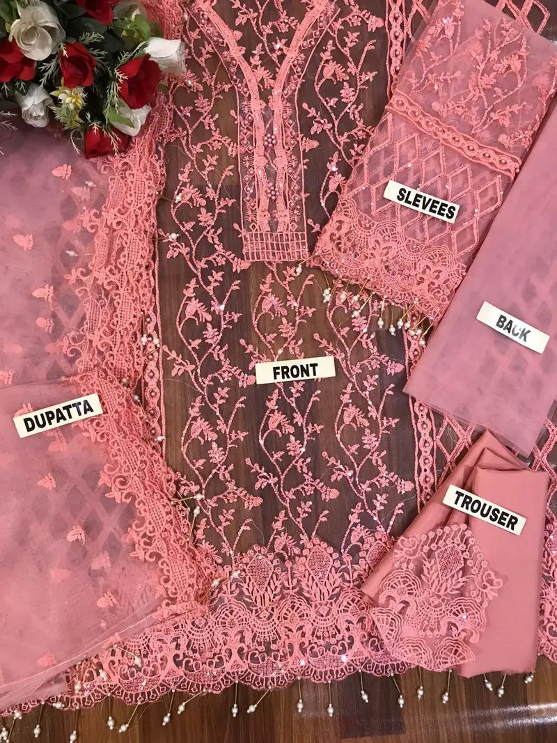 Unstitched Net Wedding Dress