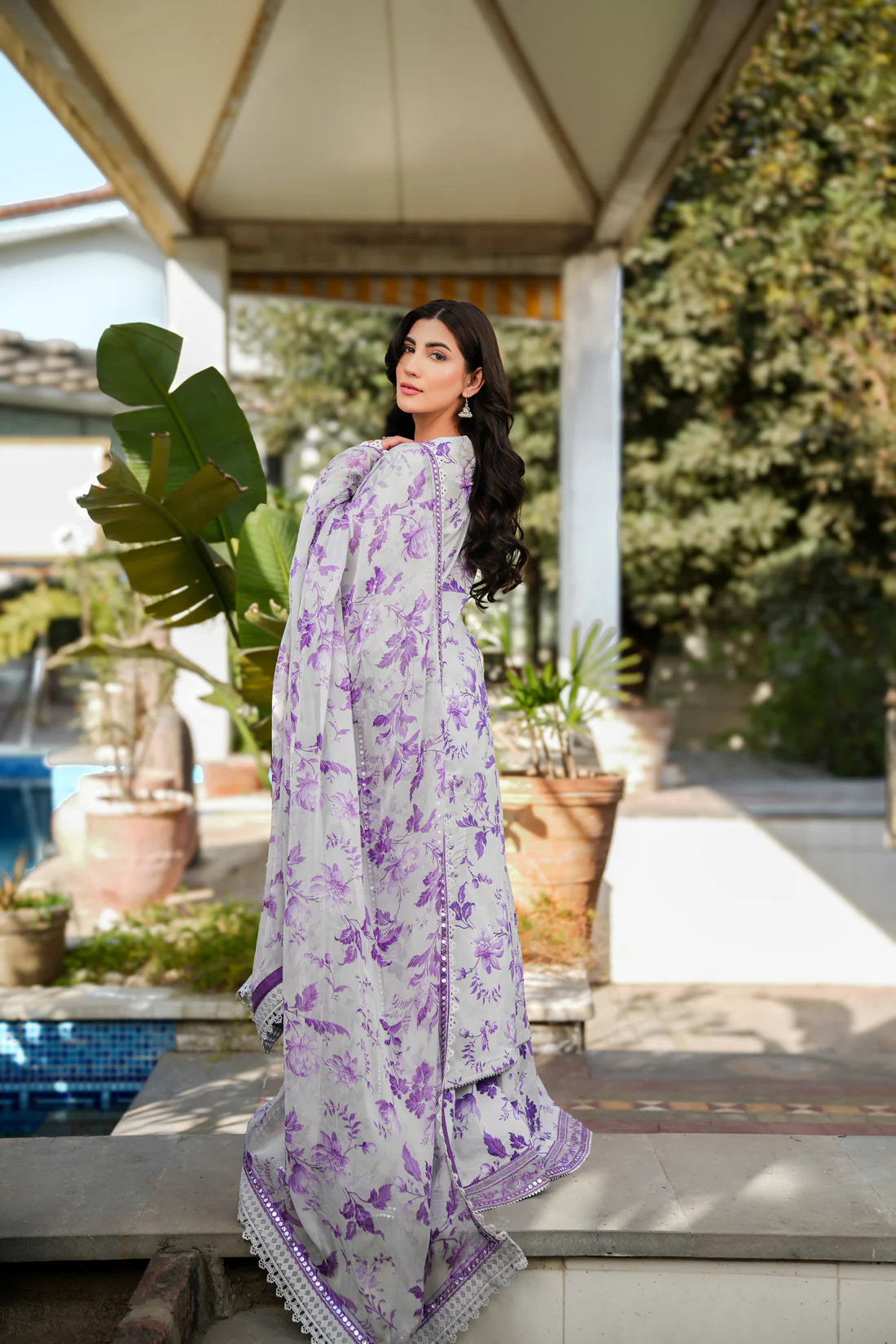Embroidered Lawn Suit with Organza Details